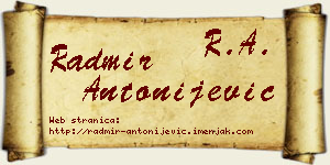 Radmir Antonijević vizit kartica